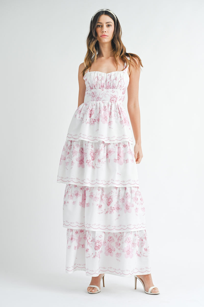 AURORA FLORAL TIERED MAXI DRESS