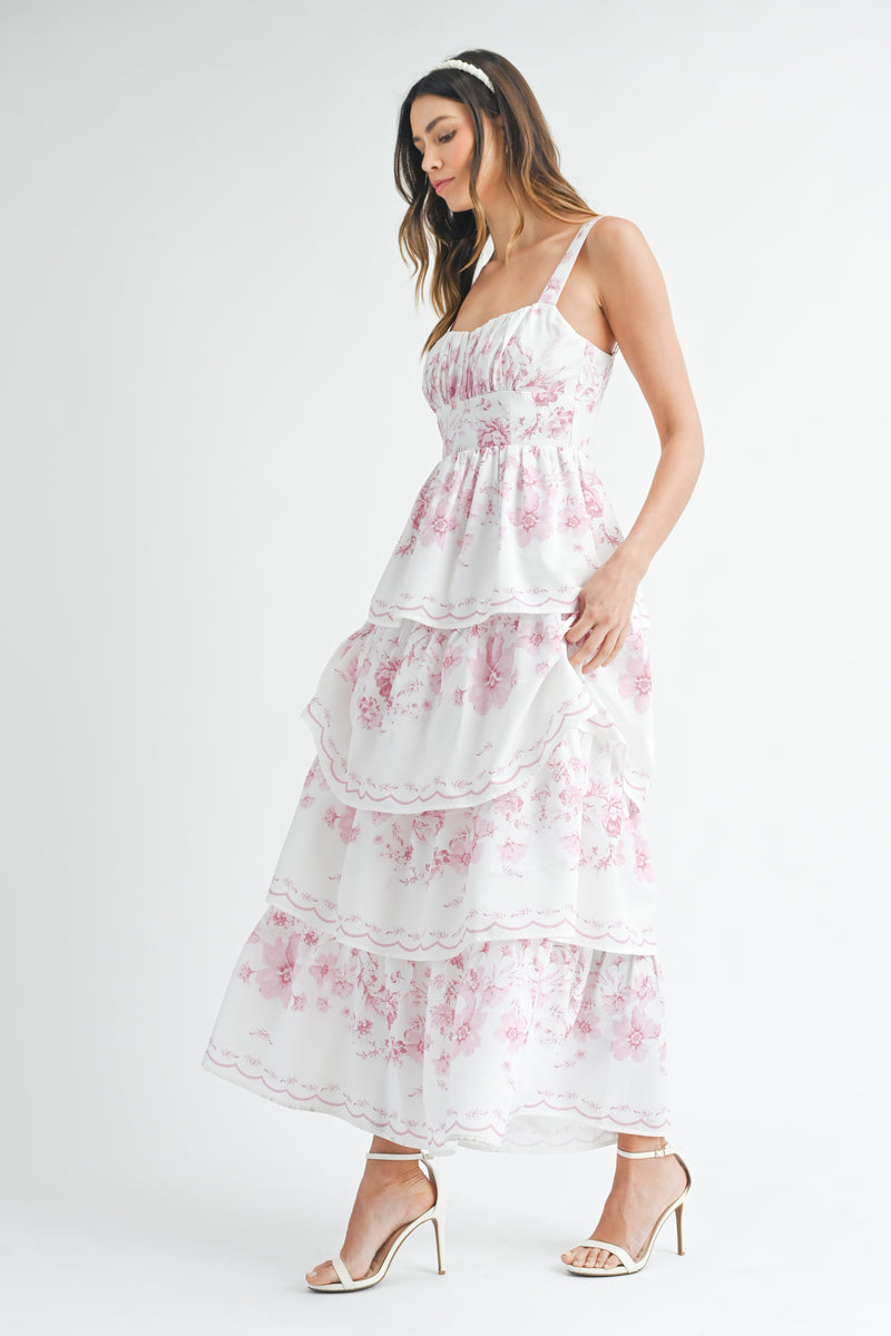 AURORA FLORAL TIERED MAXI DRESS
