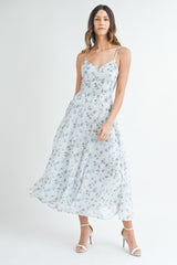 LANEY BUTTON FRONT FLARE MIDI DRESS