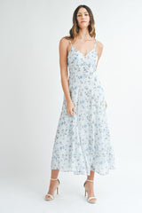 LANEY BUTTON FRONT FLARE MIDI DRESS