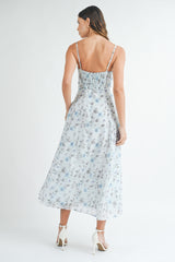 LANEY BUTTON FRONT FLARE MIDI DRESS
