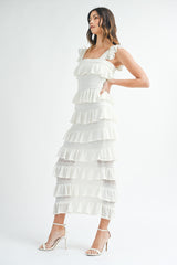 MAISON MARBIE メゾンマーブルTiered Knit Dress Maison Maar Tiered Midi Dress - Dresses & Skirts - Free