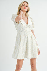 DEARICA BUTTON FRONT FLARE MINI DRESS