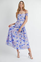 ROWENA OFF SHOULDER MIDI DRESS