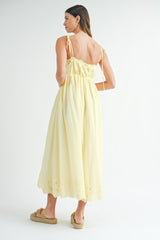 SAMANTHA  SCALLOP EDGE EYELET LACE MIDI DRESS