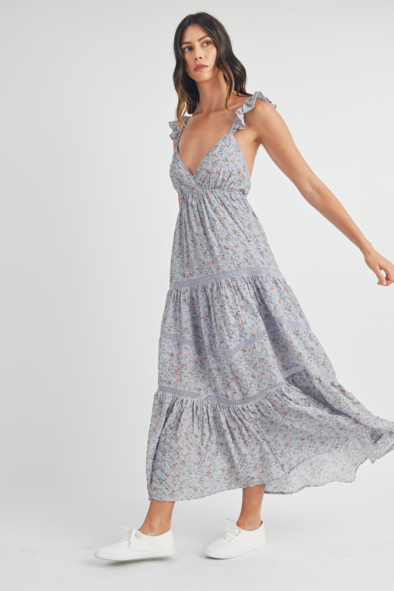 IONE FLORAL PRINT MAXI DRESS