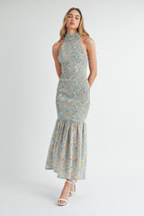 IDALIA SMOCKED MERMAID LINE MAXI DRESS