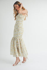 CRESSIDA SMOCKED MERMAID LINE MAXI DRESS