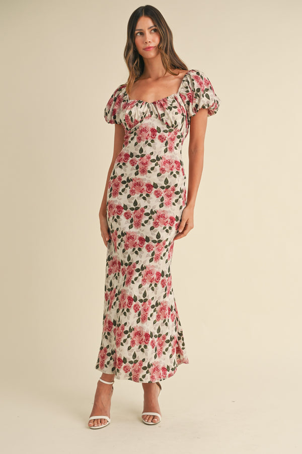 ELOWYN SWEETHEART NECK LINE MIDI DRESS