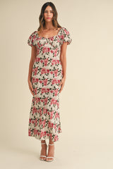 ELOWYN SWEETHEART NECK LINE MIDI DRESS