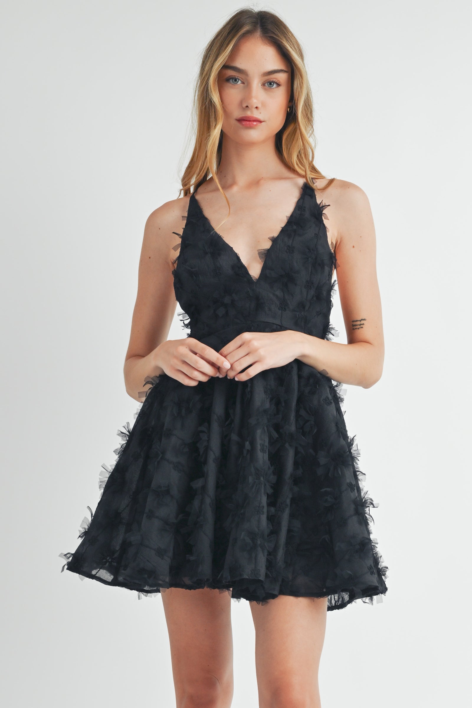 andmary Tess blouse mini dress ブラック Tess blouse mini dress