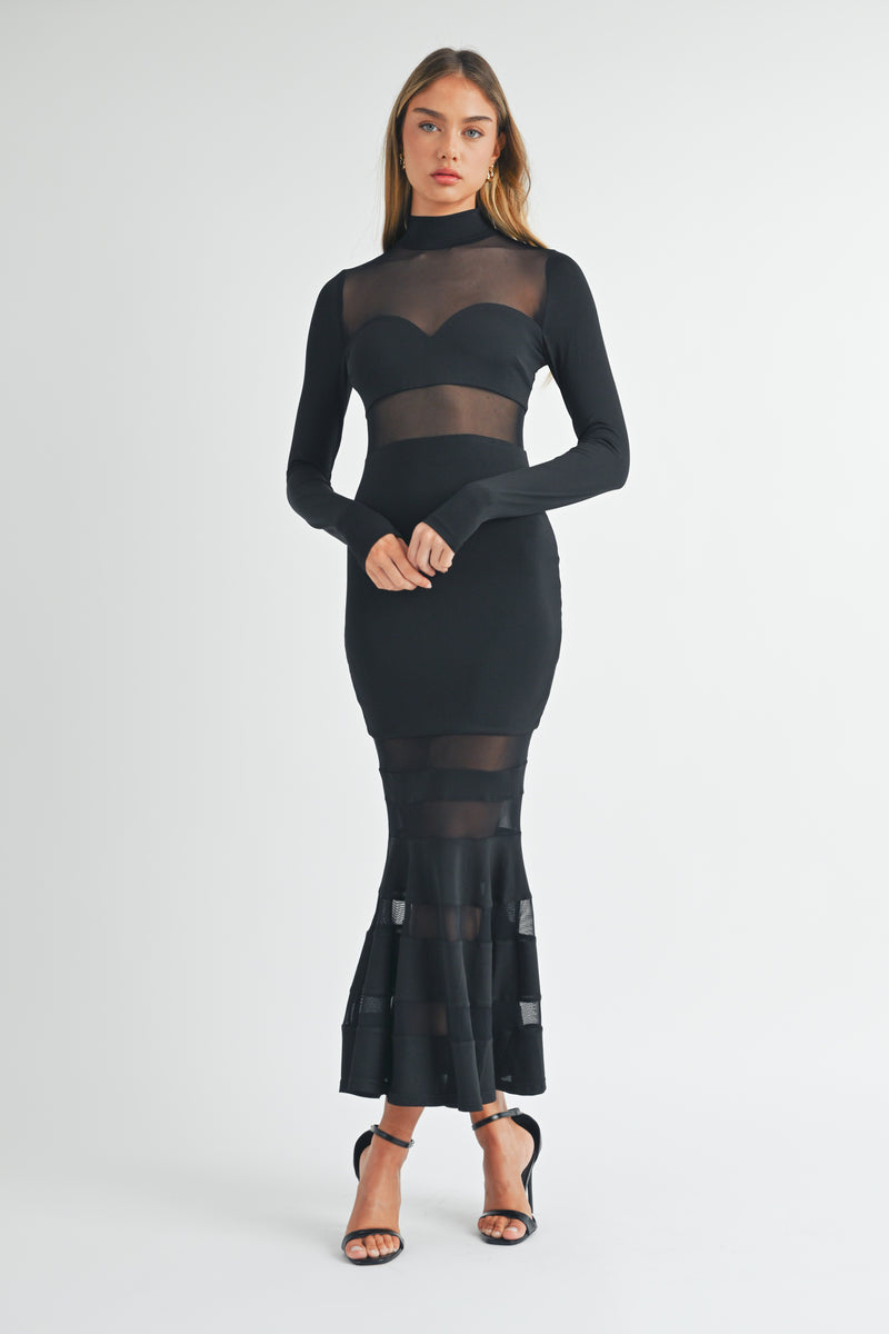 KEZIAH SPLICED MERMAID MAXI DRESS