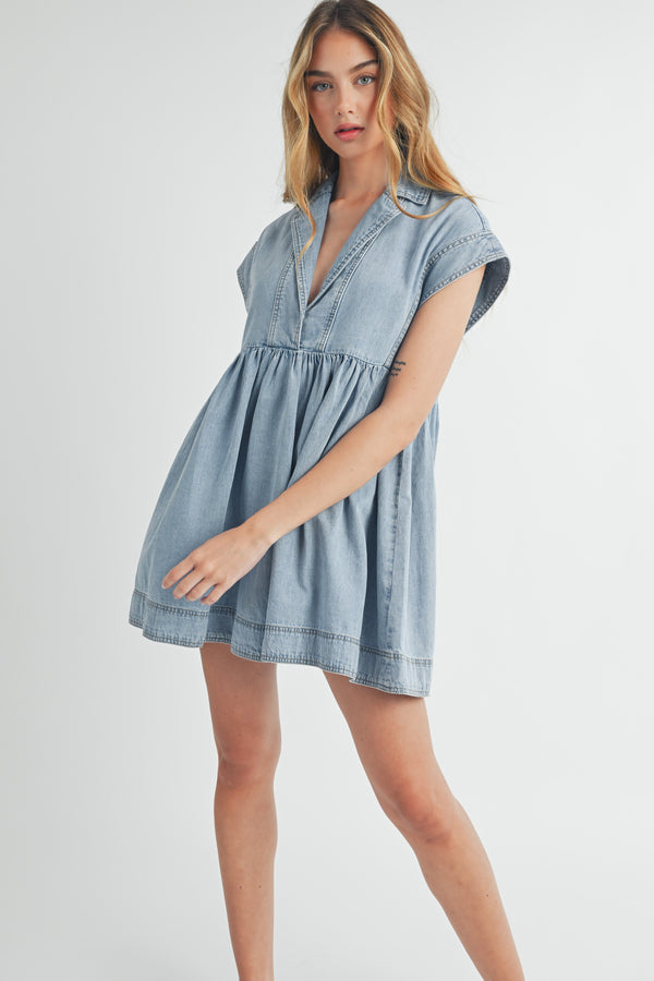 CELESTE DENIM MINI DRESS
