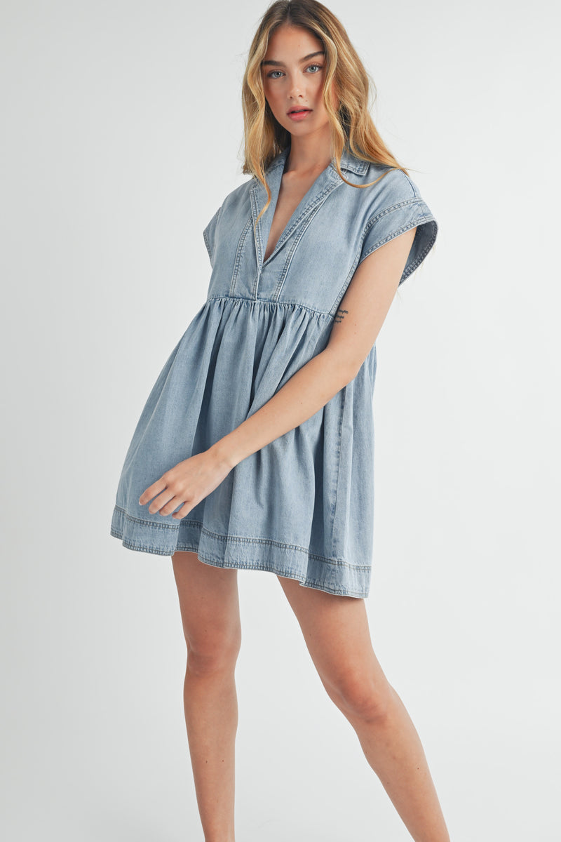 CELESTE DENIM MINI DRESS