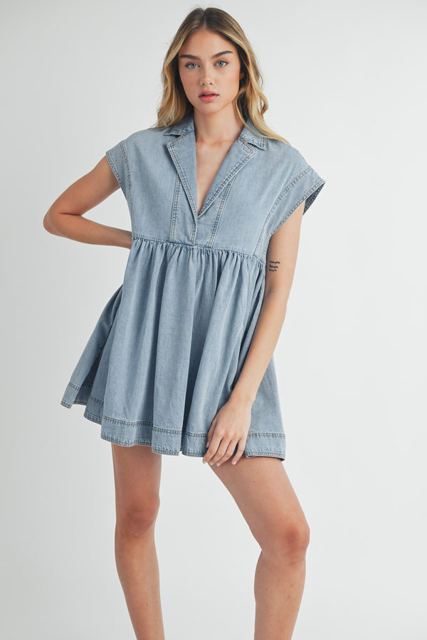 CELESTE DENIM MINI DRESS