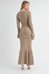 KAELANI KNIT CROCHET MAXI DRESS