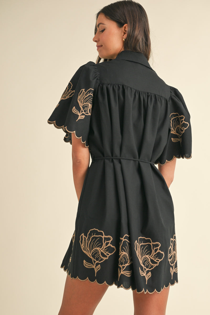 BLAIRE EMBROIDERED SHIRT DRESS