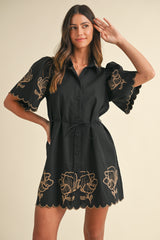 BLAIRE EMBROIDERED SHIRT DRESS