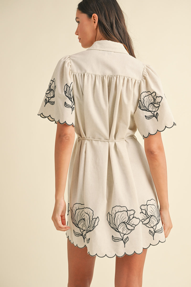 BLAIRE EMBROIDERED SHIRT DRESS