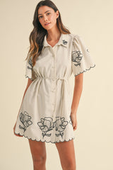 BLAIRE EMBROIDERED SHIRT DRESS