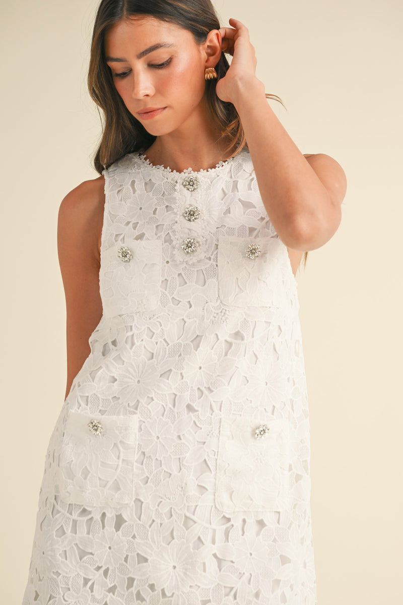 WESLEY LACE SLEEVELESS DRESS