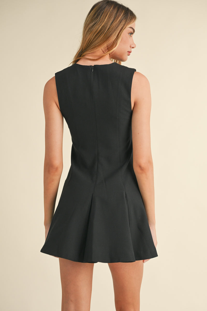 FABLE SLEEVELESS FLARE MINI DRESS