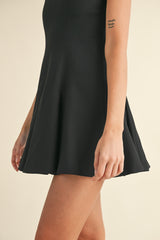 FABLE SLEEVELESS FLARE MINI DRESS