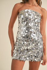 GILDA SEQUINS TUBE MINI DRESS