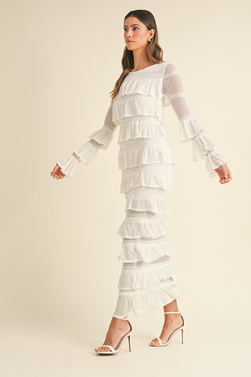 SHARON TIERED KNIT MIDI DRESS Mable Clothing SHARON TIERED KNIT MIDI DRESS Mable Clothing