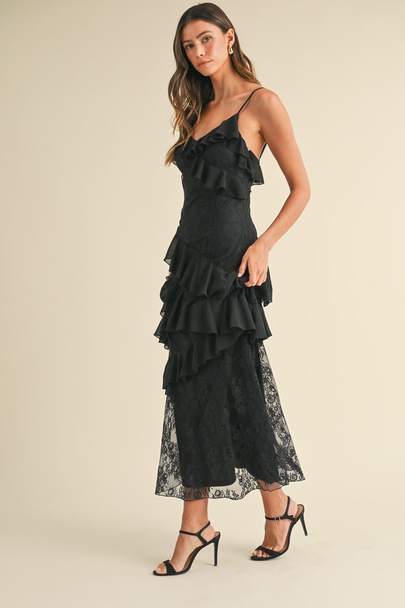 KELLEN TIERED RUFFLED MAXI DRESS