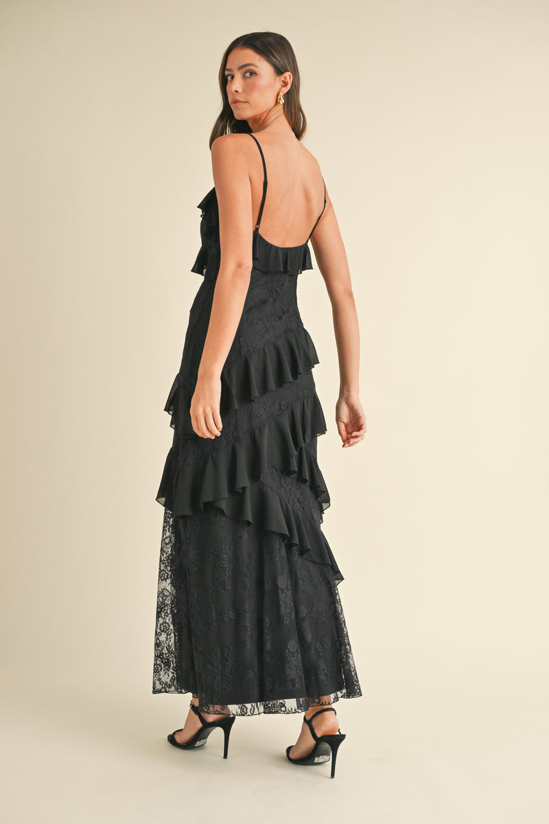 KELLEN TIERED RUFFLED MAXI DRESS