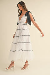 LOTTIE BOW STRAP TIERED MAXI DRESS