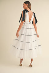 LOTTIE BOW STRAP TIERED MAXI DRESS