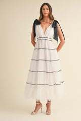 LOTTIE BOW STRAP TIERED MAXI DRESS