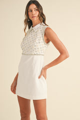 AVALON COLLAR SLEEVELESS MINI DRESS