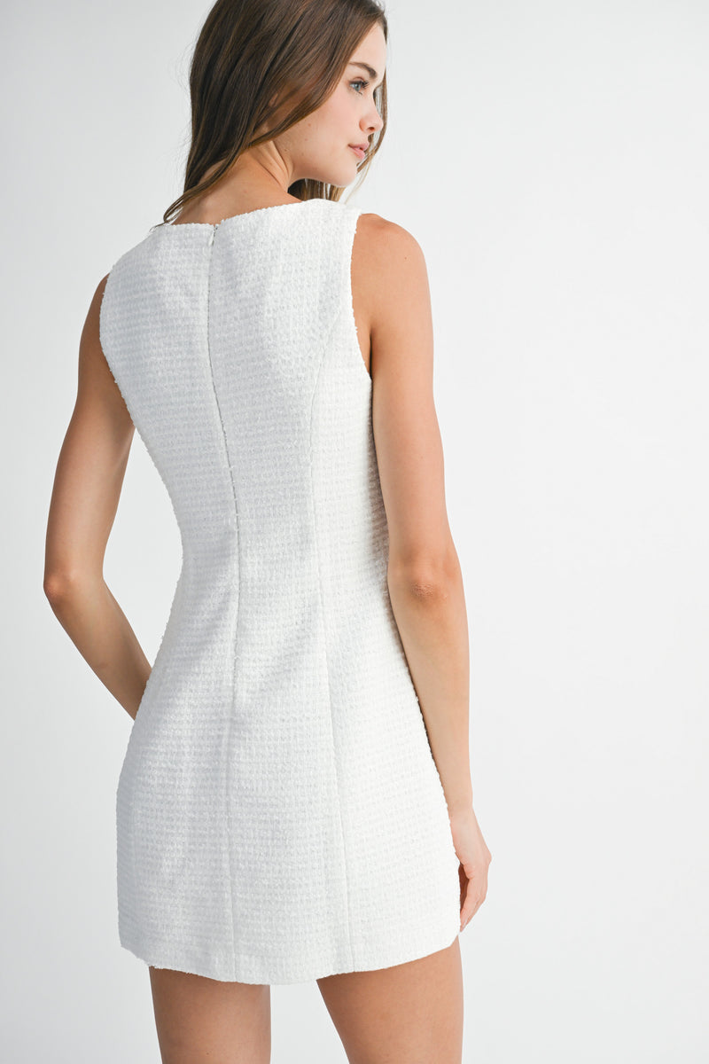 NAYELI BOW DETAILED SIDE SLIT MINI DRESS