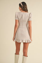 URIELL METALLIC BOUCLE MINI DRESS