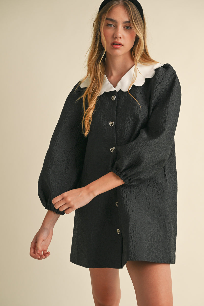 ADARA PETER PAN COLLAR MINI DRESS