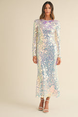 AMABEL SEQUIN LONG SLEEVE MIDI DRESS