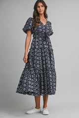 ELETTRA EMBROIDERED PUFF DRESS