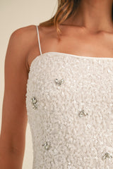 YSELLA SEQUIN DRESS WITH RHINESTONE