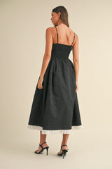 LILLEMORE BOW APPLIQUE MIDI DRESS