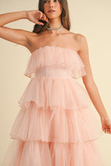 HEILIGH ORGANZA TIERED MIDI DRESS