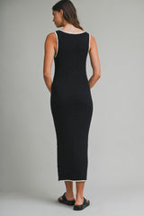 RAYZON CONTRAST BINDING MIDI DRESS