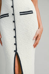 RAYZON CONTRAST BINDING MIDI DRESS