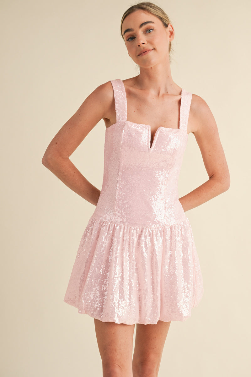 YSOBEL SEQUIN BUBBLE MINI DRESS