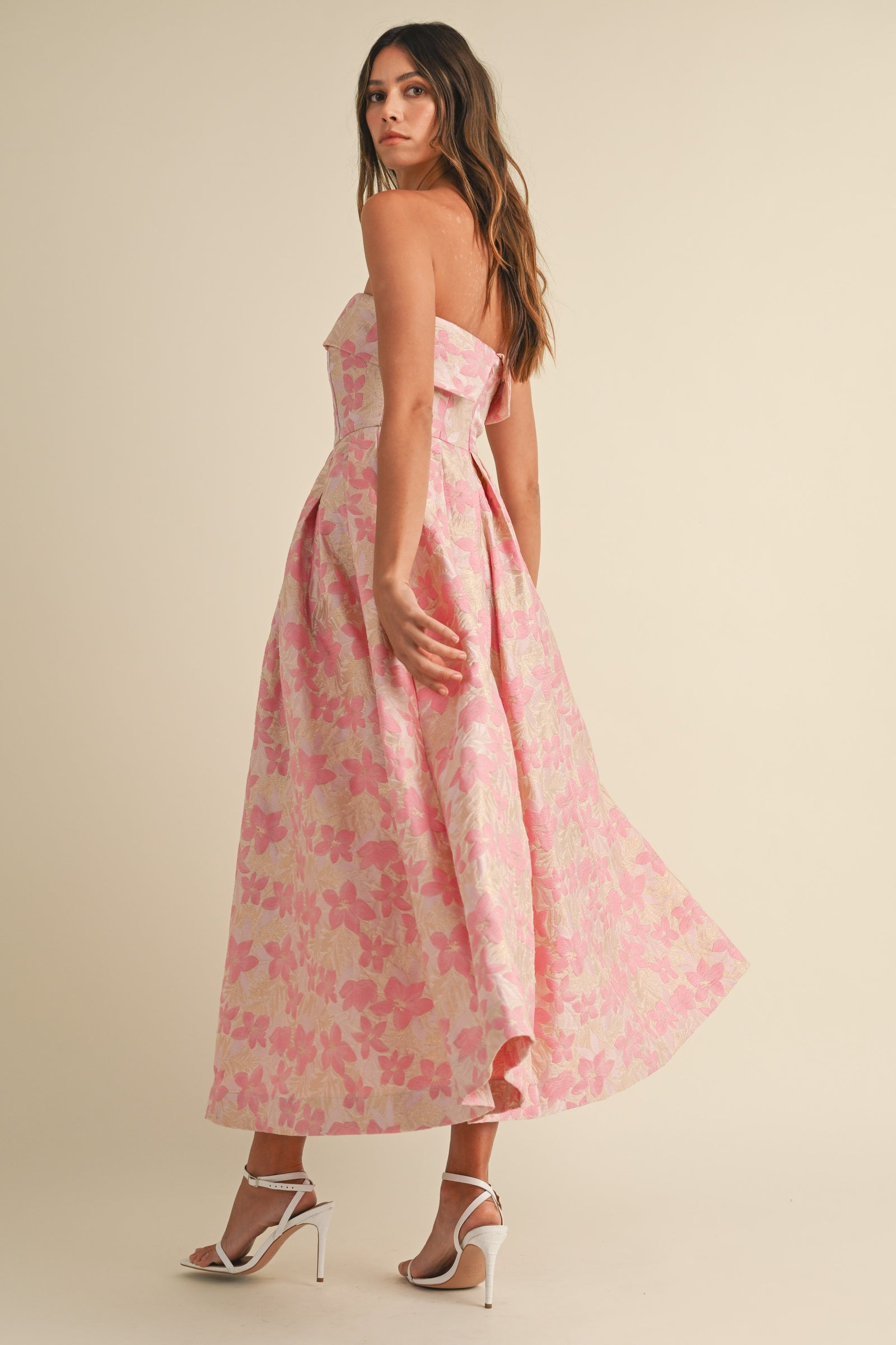 LANDON FLORAL JACQUARD MIDI DRESS – Mable Clothing