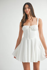CALINDA BUSTIER BODICE MINI DRESS