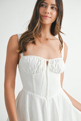 CALINDA BUSTIER BODICE MINI DRESS