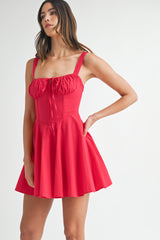 CALINDA BUSTIER BODICE MINI DRESS